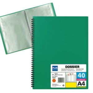 CARPETA FUNDAS A4-40H.PP 90mc ESPIRAL VERDE