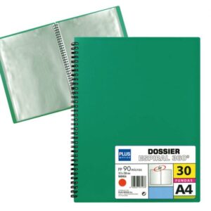 CARPETA FUNDAS A4-30H.PP 90mc ESPIRAL VERDE