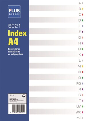 INDICE A4 PLAST.MULTITAL.A-Z PLUS