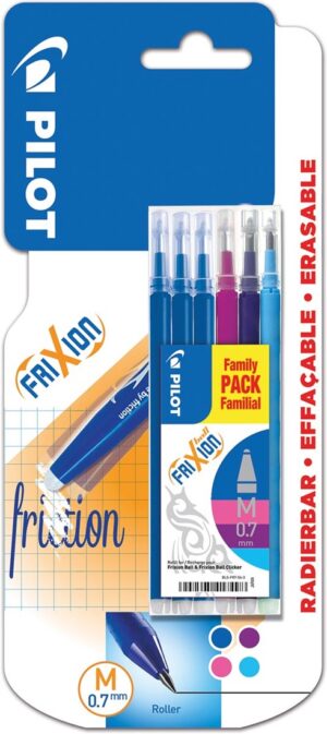 BLISTER/6 REC.BOLI PILOT FRIXION 3AZ/RS/VI/AC