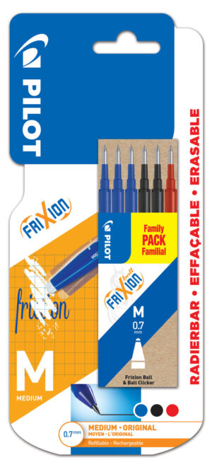 BLISTER/6 REC.BOLI PILOT FRIXION 3AZ/2N/R