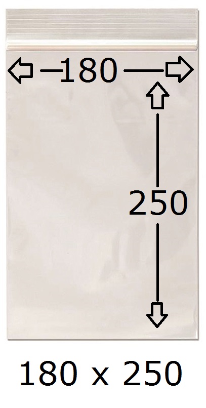 BOLSA PLAST.CIERRE MINIGRIP 180x250 PTE./100