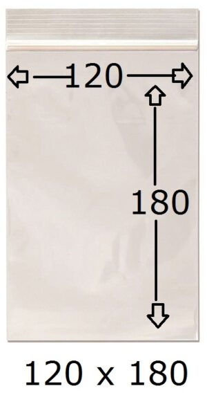 BOLSA PLAST.CIERRE MINIGRIP 120x180  PTE./100