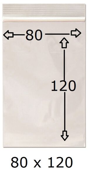 BOLSA PLAST.CIERRE MINIGRIP  80x120  PTE./100