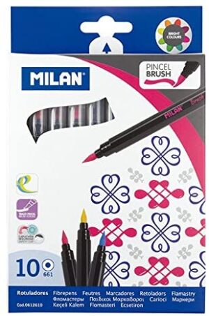 ROTULADOR MILAN PINCEL BRUSH 10 COL.