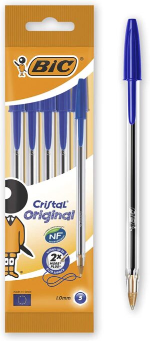 BOLIGRAFO BIC CRISTAL ORIGINAL BOL/ 5 AZUL