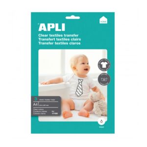 PAPEL APLI T-SHIRT.TRANSFER A4 B/3H.BLANCOS