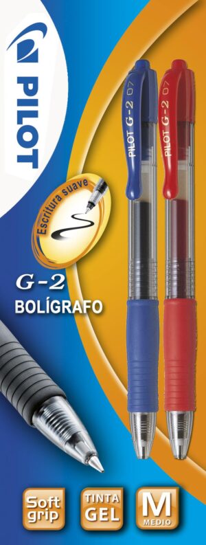 BOLIGRAFO GEL PILOT G-2-BLIST/2 AZU+ROJ