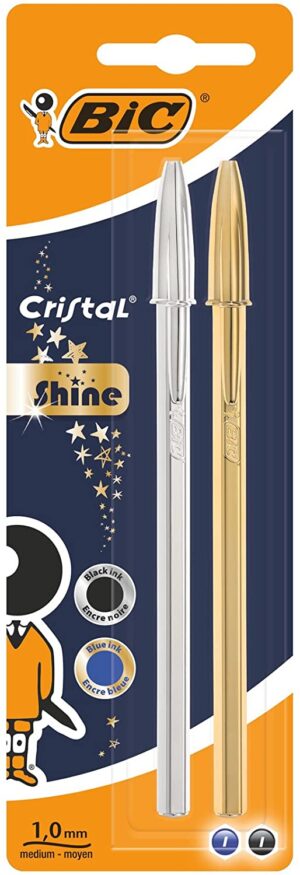 BOLIGRAFO BIC CRISTAL SHINE BLT/ 2 ORO/PLATA