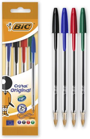 BOLIGRAFO BIC CRISTAL ORIGINAL BOL/ 4 SURT.