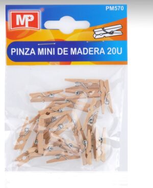 PINZAS MADERA MINI NATURAL 25mm. B/20