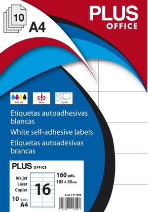ETIQUETAS A4 105,0x 35,0 B/ 10 PLUS OFFICE