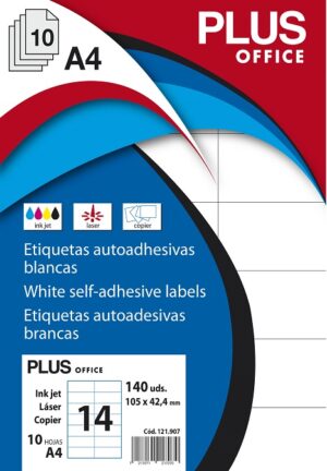 ETIQUETAS A4 105,0x 42,4 B/ 10 PLUS OFFICE