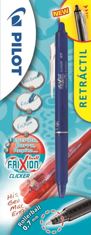 BOLIG.BORRA.FRIXION CLICKER B/1 AZUL