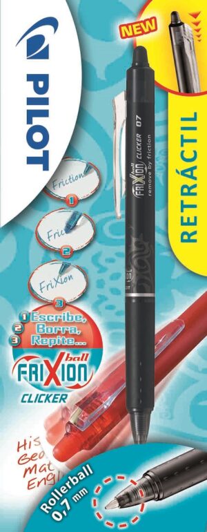 BOLIG.BORRA.FRIXION CLICKER B/1 NEGRO