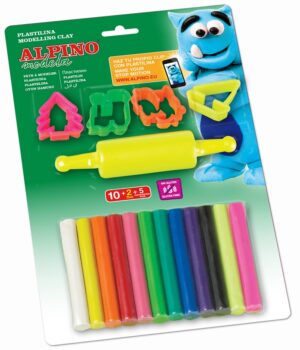 BLIST/10+2 PLASTILINA ALPINO NEON +ROD+MOL