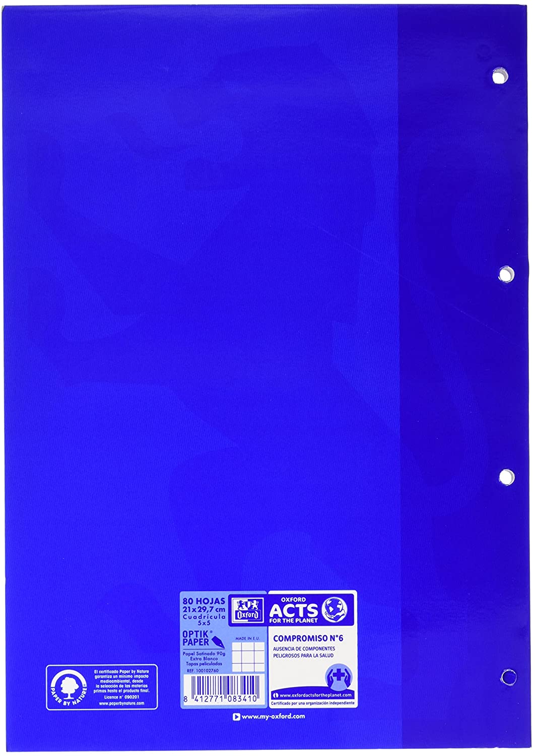 RECAMB.A4 4A.90gr. 80h OXFORD CUADR 5X5 AZUL - Imagen 2