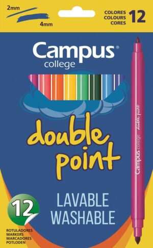 ROTULADOR CAMPUS DOBLE PUNTA LAVAB.12 Col