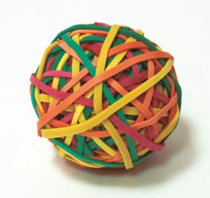 GOMILLAS ELASTICAS COLORES BOLA 105 GR.