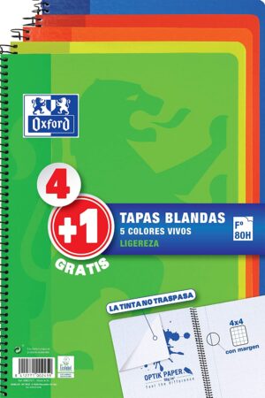 BLOC ESP.OXFORD 90gr.A4 80H.CARTON PACK 4+1