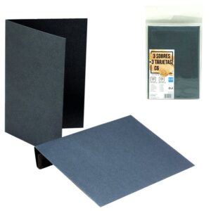 B/3 SOBRES+3 TARJETAS C6 METALIZADO GRIS OSCURO