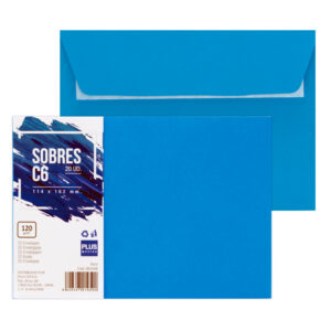Pte/20 SOBRES PLUS 114x162 C6 AZUL OSC.