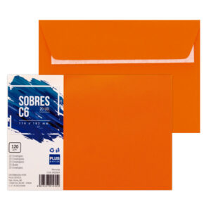 Pte/20 SOBRES PLUS 114x162 C6 NARANJA