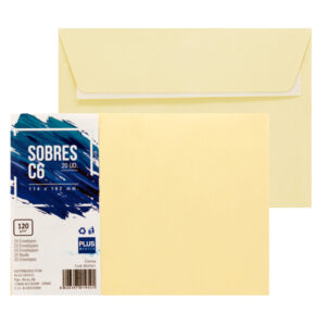 Pte/20 SOBRES PLUS 114x162 C6 CREMA