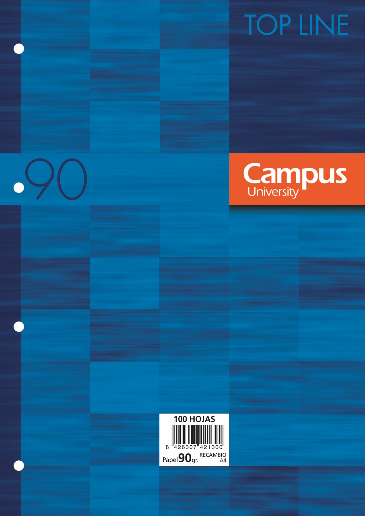 RECAMB.A4 4A.90gr 100h CAMPUS CUADR 5x5 AZUL