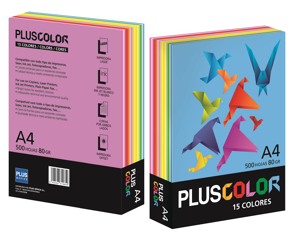 PAPEL A4 80gr.PTE/500 15 COLORES SURTIDOS