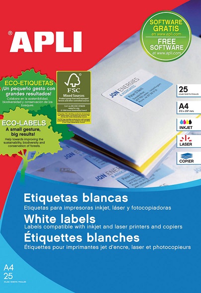 ETIQUETAS A4 190,0x 61,0 B/ 25 APLI LOMO ARCH - Imagen 2