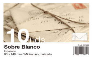 SOBRE  90x140-MIN.NORMA  PTE/10 ENGOMADO BCO.
