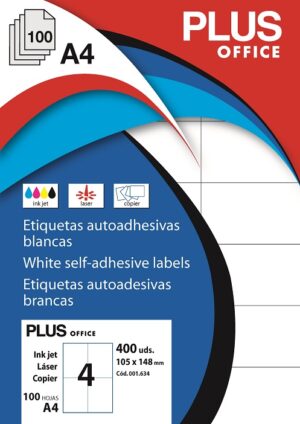 ETIQUETAS A4 148,0x105,0 C/100  PLUS
