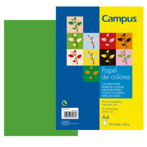 PAPEL CAMPUS 80gr.DIN A4 P/100 VERDE INTENSO