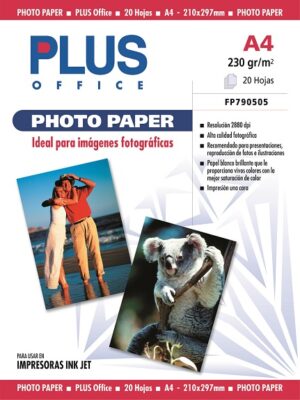 PAPEL PLUS PHOTO PAPER 230gr.DIN A4 Pte/20
