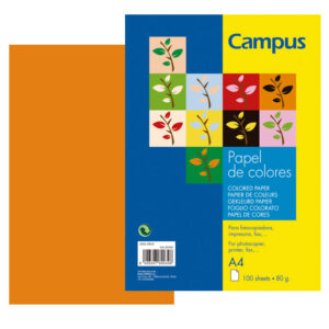PAPEL CAMPUS 80gr.DIN A4 P/100 NARANJA MEDIO