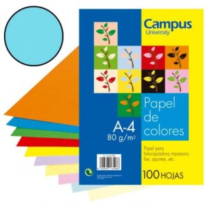 PAPEL CAMPUS 80gr.DIN A4 P/100 AZUL PASTEL