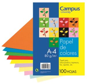 PAPEL A4 80gr.PTE/100 10 COLORES SURTIDOS