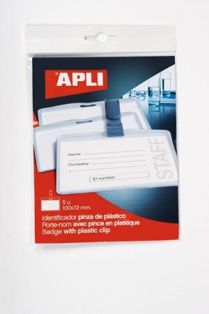 PORTANOMBRES PINZA PLASTICO B/5 90X56