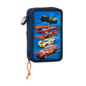 PLUMIER DOBLE PEQUEÑO 28 PIEZAS HOT WHEELS