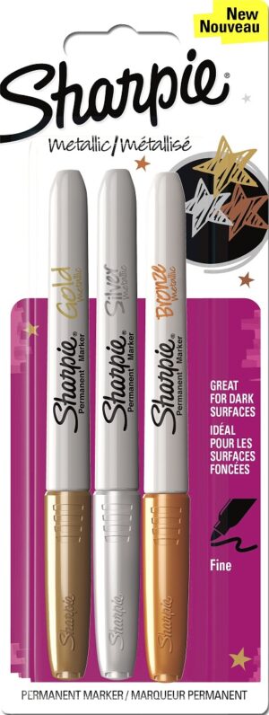 ROTUL.METALIC SHARPIE BLT/ 3 ORO/PLATA/BRONCE FINOS