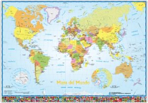 VADE SOBREMESA PVC 35 X 49 MAPA DEL MUNDO