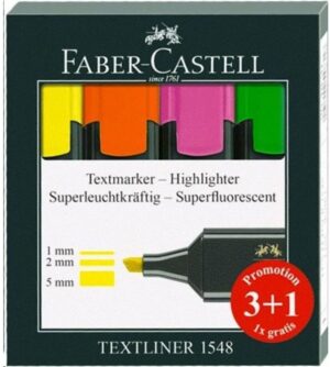 ROTUL.FLUOR FABER TEXTLINER B/3+1 REGALO