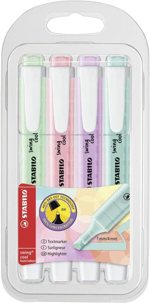 ROTUL.FLUOR STABILO SWING COOL B/4 PASTELL