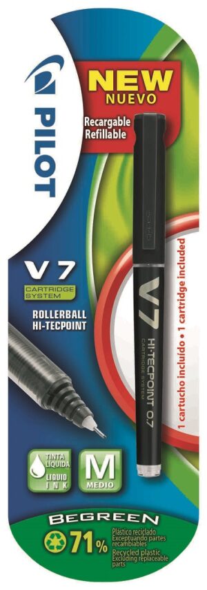 ROTULADOR PILOT V-7-RECARGABLE B/1 NEGRO