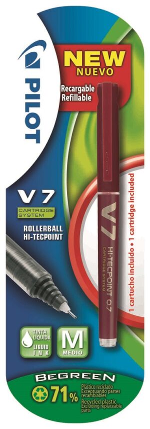 ROTULADOR PILOT V-7-RECARGABLE B/1 ROJO
