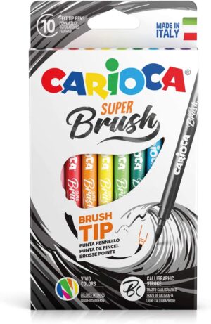 ROTULADOR CARIOCA PINCEL SUPER BRUSH 10 COL.