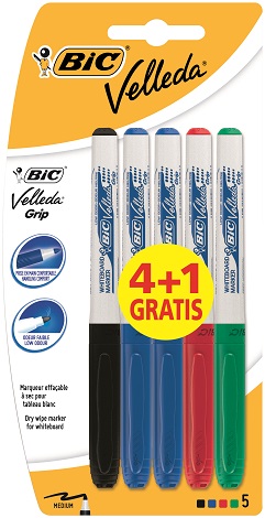 ROTULADOR PIZARRA VELLEDA MED.GRIP BLIST/4