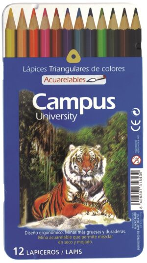PINTURA LAPIZ CAMPUS ACUARELABLE C/12 CHAPA