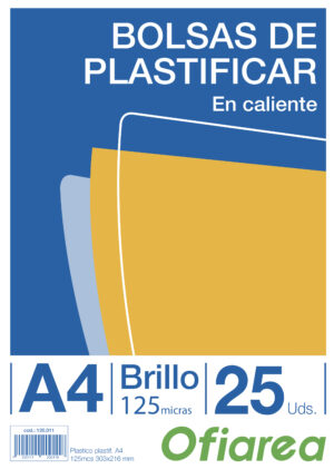 PTE/ 25 PLASTICO PLASTIF.125mcs 303x216 A4